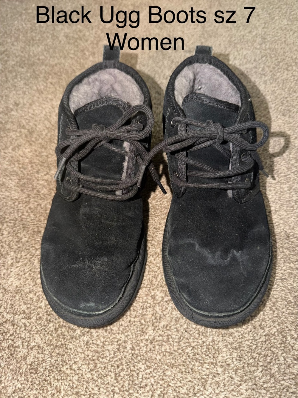 Black UGG Women's Lace-Up Suede Boots sz 7